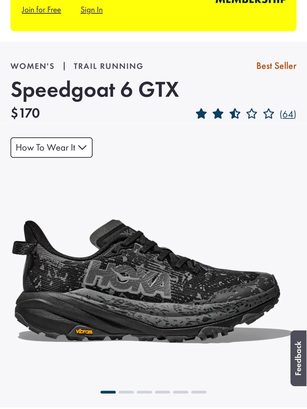 Gently used Hoka women’s Speedgoat 6 GTX